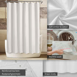 Waterproof Fabric Shower Curtain Liner with 3 Magnets - Soft Hotel Quality Cloth Shower Liner, Light-Weight & Machine Washable - Standard Size 72x72, White