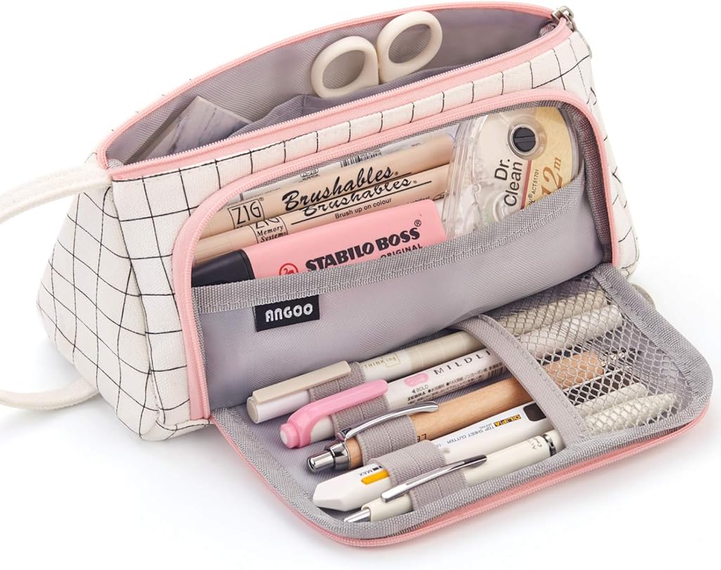 Estojo de Lápis Grande Capacidade Estojo de Lápis Material Escolar Estojo de Canetas Papelaria Simples Organizador de Escritório para Faculdade para Meninas Adultos 
