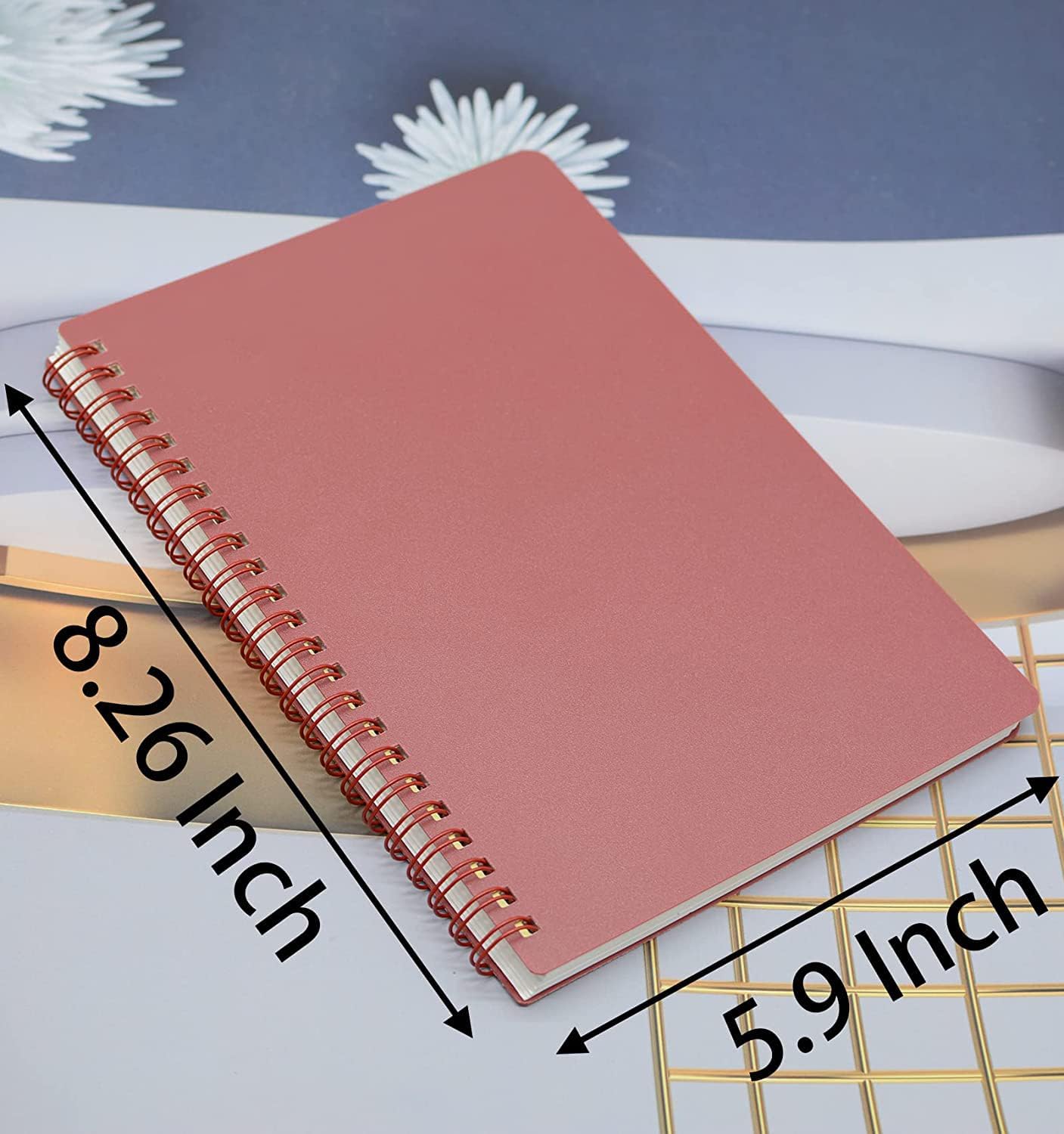Spiral Notebook, 4 Pcs 4 Color A5 Thick Plastic Hardcover 7mm College Ruled Paper 80 Sheets (160 Pages) Journal for School and Office Supplies (4 Pcs A5)