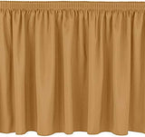 Saia de mesa, 29 pol x 14 pés - Saia de mesa de plástico, descartável, reutilizável, saia de toalha de mesa retangular (1 pacote) 