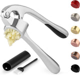 Premium Garlic Press with Soft Easy-Squeeze Ergonomic Handle, Sturdy Design Extracts More Garlic Paste Per Clove, Garlic Crusher for Nuts & Seeds, Professional Garlic Mincer & Ginger Press