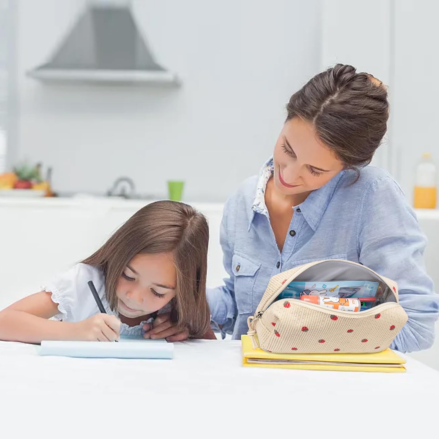 Estojo de Lápis Estojo de Lápis de Estudante Bolsa de Maquiagem Veludo Cotelê Bolsas de Cosméticos Mulheres Meninas Bolsa de Maquiagem 