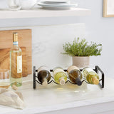 Suporte para vinho empilhável de mesa, preto 