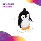 Silent Penguin Silent Squeak Plush Dog Toy, Chew Guard Technology - Black/White, Medium