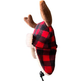 Chapéu para animais de estimação | Antler Buffalo Check (grande) | Acessório festivo de Natal para cães/gatos | Chapéu para animais de estimação de Natal | Alças deslizantes SnugFit para ajuste 