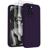 Soft Phone Case for 15 Pro, Silicone Upgraded [Camera Protection] Phone Case with [2 Screen Protectors], Soft Anti-Scratch Microfiber Lining Inside
