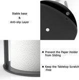 Porta-toalhas de papel preto, porta-rolos de cozinha, aço inoxidável premium, dispensador de bancada com operação com uma mão e base ponderada 