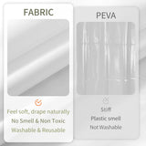Waterproof Fabric Shower Curtain Liner with 3 Magnets - Soft Hotel Quality Cloth Shower Liner, Light-Weight & Machine Washable - Standard Size 72x72, White