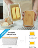 Large Butter Dish with Lid for Countertop Porcelain Butter Container,Double Silicone Seal Butter Dishes with Covers for West or East Coast Butter