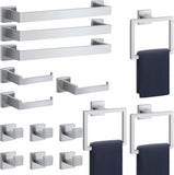 Paradigms Interiors 5-Pieces Matte Black Bathroom Hardware Accessories Set, SUS304 Stainless Steel Bath Towel Bar Set, Towel Racks for Bathroom Wall Mounted.