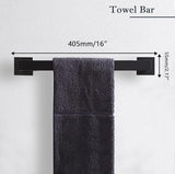 Paradigms Interiors 5-Pieces Matte Black Bathroom Hardware Accessories Set, SUS304 Stainless Steel Bath Towel Bar Set, Towel Racks for Bathroom Wall Mounted.