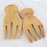 Salad Hands, Set of 2 Bamboo Wood Salad Servers, Great for Tossing and Serving Salad, Pasta and More