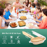 Forros de papel para fritadeira de ar, 125 unidades de papel vegetal, forro de papel descartável para fritadeira de ar para micro-ondas, forros antiaderentes para fritadeira de ar quadrados sem alvejante (8 pol.) 