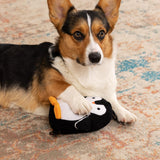 Silent Penguin Silent Squeak Plush Dog Toy, Chew Guard Technology - Black/White, Medium