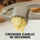 Premium Garlic Press with Soft Easy-Squeeze Ergonomic Handle, Sturdy Design Extracts More Garlic Paste Per Clove, Garlic Crusher for Nuts & Seeds, Professional Garlic Mincer & Ginger Press