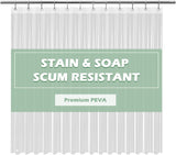 Paradigms Interiors Clear Shower Curtain Liner Light Weight PEVA, Shower Liner 72x72 Inches, Waterproof, No Chemical Smell with 12 Rust Proof Metal Grommets Holes for Bathroom Shower Curtain