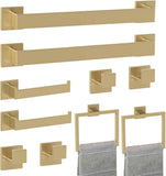 Paradigms Interiors 5-Pieces Matte Black Bathroom Hardware Accessories Set, SUS304 Stainless Steel Bath Towel Bar Set, Towel Racks for Bathroom Wall Mounted.