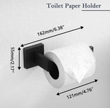 Paradigms Interiors 5-Pieces Matte Black Bathroom Hardware Accessories Set, SUS304 Stainless Steel Bath Towel Bar Set, Towel Racks for Bathroom Wall Mounted.