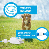 Fonte de água potável para cães ao ar livre, aspersor para cães, pedal de água para cães ativado por pata, fonte de água para cães ao ar livre