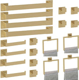 Paradigms Interiors 5-Pieces Matte Black Bathroom Hardware Accessories Set, SUS304 Stainless Steel Bath Towel Bar Set, Towel Racks for Bathroom Wall Mounted.