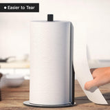 Porta-toalhas de papel preto, porta-rolos de cozinha, aço inoxidável premium, dispensador de bancada com operação com uma mão e base ponderada 