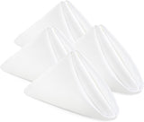 [24 Pack, White] Cloth Napkins 17x17 Inches,Polyester Dinner Napkins with Hemmed Edges, Washable Napkins Ideal for Parties, Weddings and Dinners