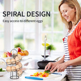 Spiral Egg Skelter Dispenser Rack Metal Storage Holder Display Countertop Black