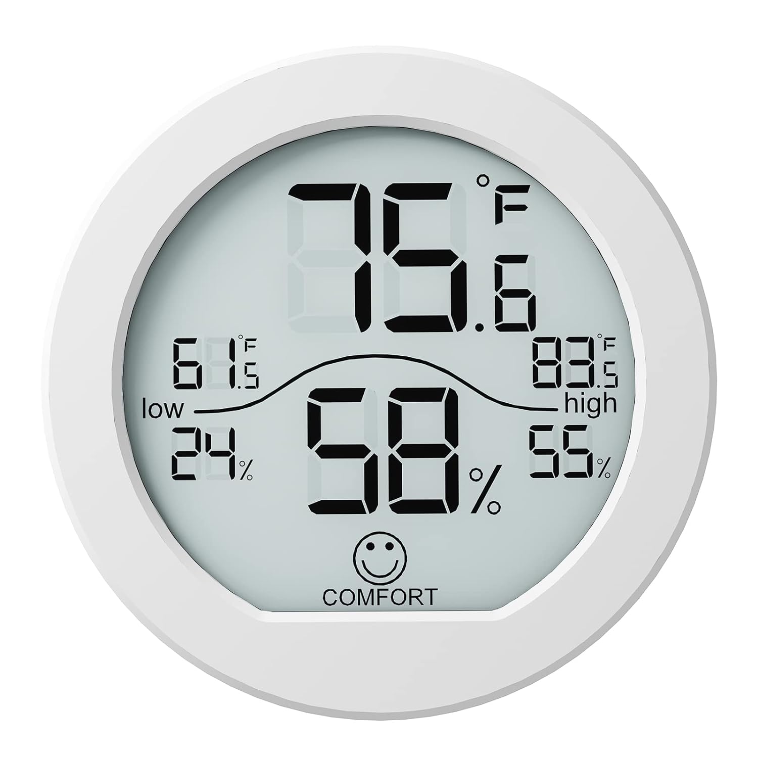 Indoor Thermometer Digital Hygrometer 3 Pack – Room Thermometer and Humidity Gauge – LCD Hygrometer Thermometer with Max and Min Records(White)