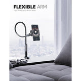 Phone Holder Bed Gooseneck Mount - Cell Phone Clamp Clip for Desk, Flexible Lazy Long Arm Headboard Bedside, Overhead Mount Stand, Compatible with Phone 15 Pro Max/Plus XR X 8 7 6 Plus