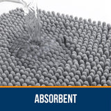 Paradigms Interiors Bathroom Rugs 30x20, Extra Soft Absorbent Chenille Bath Rugs, Rubber Backing Quick Dry, Machine Washable Bath Mats for Bathroom Floor, Tub and Shower, Home Decor Accessories, Grey