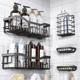 Paradigms Interiors Adhesive Shower Caddy, 5 Pack Rustproof Stainless Steel Bath Organizers With Large Capacity, No Drilling Shelves for Bathroom Storage & Home Decor