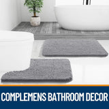Paradigms Interiors Bathroom Rugs 30x20, Extra Soft Absorbent Chenille Bath Rugs, Rubber Backing Quick Dry, Machine Washable Bath Mats for Bathroom Floor, Tub and Shower, Home Decor Accessories, Grey