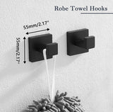 Paradigms Interiors 5-Pieces Matte Black Bathroom Hardware Accessories Set, SUS304 Stainless Steel Bath Towel Bar Set, Towel Racks for Bathroom Wall Mounted.