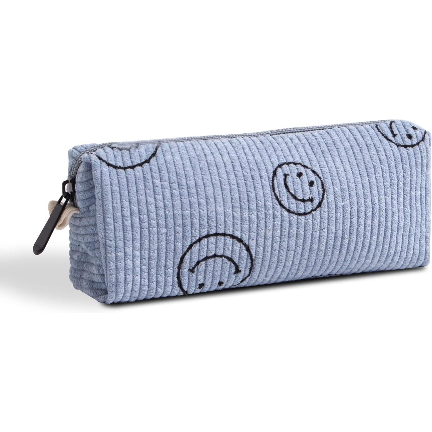 Smile Pencil Pen Case Office College School Large Storage High Capacity Bag Pouch Holder Box Organizer Makeup Pouch Bag Cosmetic Bag