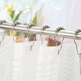 Shower Curtain Hooks, Decorative Rust Proof Stainless Steel Shower Curtain Hooks for Bathroom Shower Rods Set of 12, Polished Nickel