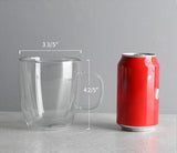 Canecas de café de vidro com parede dupla - Conjunto de 2 canecas de café transparentes com isolamento térmico de 12,5 oz, para expresso, cappuccino, latte, americano, saquinho de chá, bebida (413.101) 