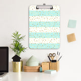 Plastic Clipboard, Standard A4 Letter Size Clip Board for Students, Teacher, s, Low Profile Clip, Decorative Clipboards, Cute Clip Boards Custom Pattern, School Supplies, Striped Spots