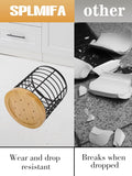 Suporte para utensílios de cozinha Suporte para utensílios grande com base de madeira e suporte de metal preto fosco, soluções de armazenamento para cozinha/armazenamento de itens pequenos 