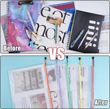 10pcs Mesh Zipper Pouch Zipper Bags, A3 Size 16.9x12.4 Inches Large Storage Bags for Organizing, 10 Colors Puzzle Bag Zipper File Bags for Office Supplies