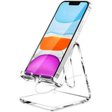 Suporte de acrílico para celular, suporte transparente portátil para mesa, compatível com Phone15 14 13 Pro Max Mini 12 11 Plus SE 