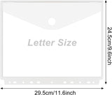 30Pcs Binder Pocket, Binder Organizer, 11 Holes Clear Poly Binder Envelope with Hook and Loop Closure, Plastic Binder Folders for School and Office Supplies, Letter Size