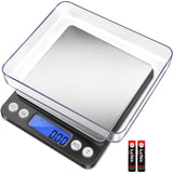 Balança digital de gramas com 2 bandejas, balança pequena de joias de 500g/0,01g, balança digital de 6 unidades de gramas, peso em gramas e onças, função de tara, balança digital de ervas para alimentos, mini réptil 