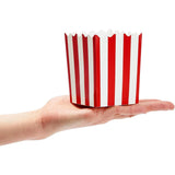 100 Pack Red and White Mini Popcorn Boxes for Party, Bulk Paper Popcorn Containers for Movie Night Decorations (3 x 4 In)