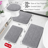 Paradigms Interiors Bathroom Rugs 30x20, Extra Soft Absorbent Chenille Bath Rugs, Rubber Backing Quick Dry, Machine Washable Bath Mats for Bathroom Floor, Tub and Shower, Home Decor Accessories, Grey