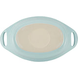 Solid Glaze Ceramics Au Gratin Bakeware / Baker Set, Oval - 2 Piece, Light Blue
