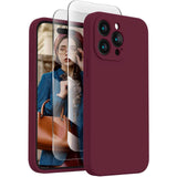 Soft Phone Case for 15 Pro, Silicone Upgraded [Camera Protection] Phone Case with [2 Screen Protectors], Soft Anti-Scratch Microfiber Lining Inside