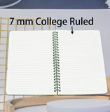 Spiral Notebook, 4 Pcs 4 Color A5 Thick Plastic Hardcover 7mm College Ruled Paper 80 Sheets (160 Pages) Journal for School and Office Supplies (4 Pcs A5)