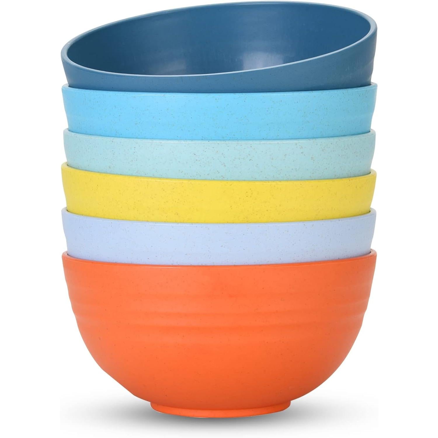 Tigelas de Cereais Inquebráveis ​​24 OZ Micro-ondas e Máquina de Lavar Louça Tigelas Sem BPA Tigelas de Sobremesa para Servir Sopa, Aveia, Macarrão e Salada [Conjunto de 6] 