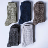 Pack of 5 Womens Winter Socks Warm Thick Knit Soft Vintage Casual Crew Socks Gifts