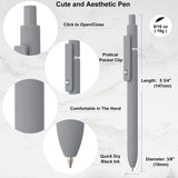 Pacote com 6 canetas de gel fofas, caneta de tinta gel retrátil de secagem rápida, canetas de gel de ponta fina de 0,5 mm com tinta preta, canetas de gel com escrita suave e estética para material escolar e de escritório em casa 